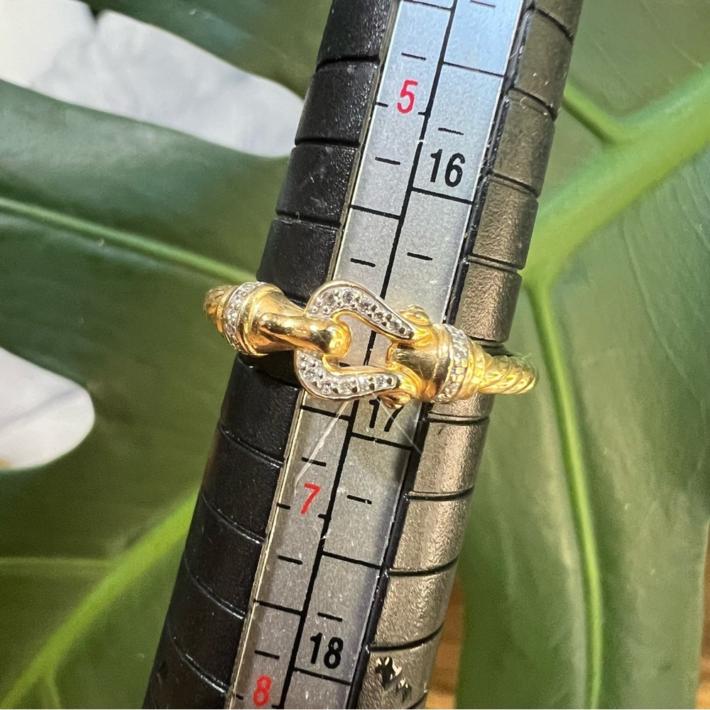❤️ David Yurman 18K Petite Buckle Ring Sz 6 - Picture 2 of 5